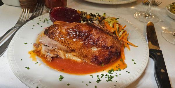 Crispy Duck w/Wild Rice & Veggies