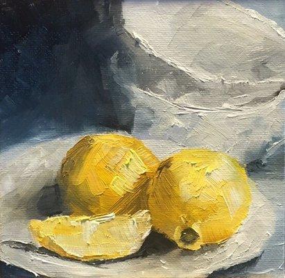 Painting of "Cups and Lemons"