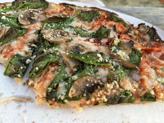 Spinach and Mushroom Pizza