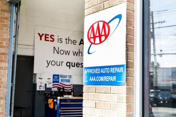 We are a AAA approved shop. We are proud of our quality repairs and service.