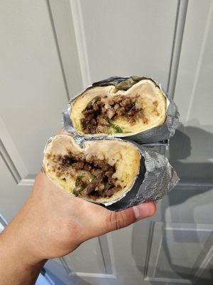 Grilled beef burrito