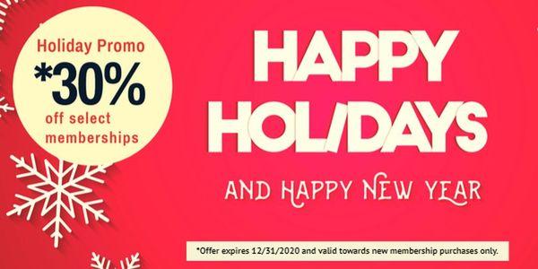 Holiday Promo - 30% Off Select Memberships