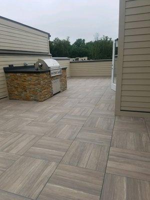 Roof Deck Bethesda MD Deckstone Porcelain on a pedestal system