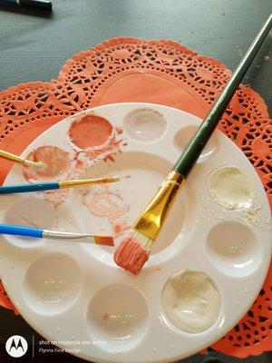 Ceramic paints and brushes