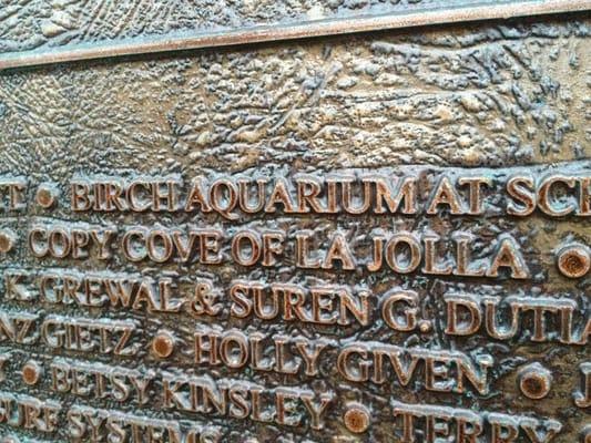 Plaque at La Jolla Shores Beach