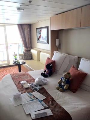 View of our room in Aqua Class on the Celebrity Equinox