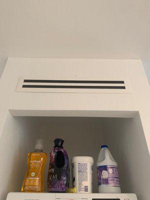 above my dryer