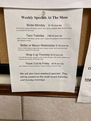 Specials!