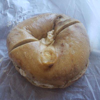 Happy National Walnut Day!  Cinnamon Raisin Bagel with  Cinnamon Raisin Walnut  Cream Cheese.