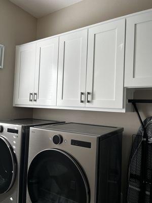 Custom cabinets in laundry room