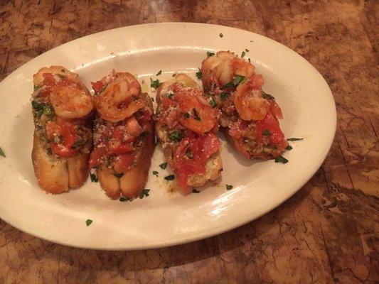 Shrimp bruschetta