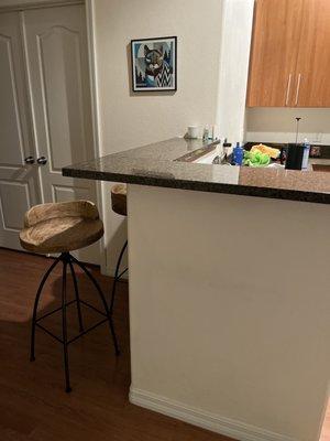 Old counter in existing kitchen.