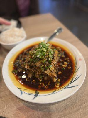 Eggplant with Green Peppers ($13) @chelchomps on ig