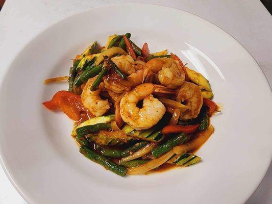 Pad Prik King with Shrimps