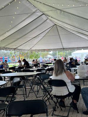 Tent covered tables