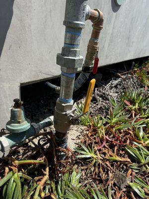 Installed stainless steel ball valve do to the ocean breeze