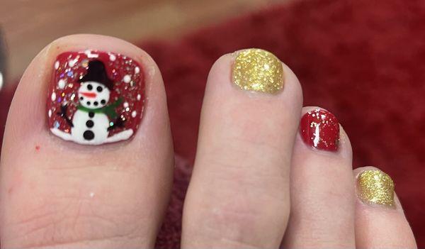 Snowman nail art