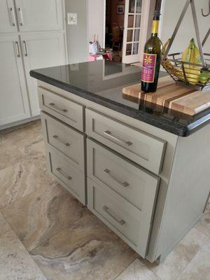 Island with converted pot drawers. All quality hinges and drawer guides.