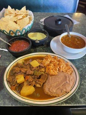 Carne Guisada w/charro beans. Beans were very good!