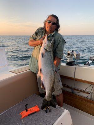 King salmon 31 1/2 lbs caught on Lake Michigan out of Manistee