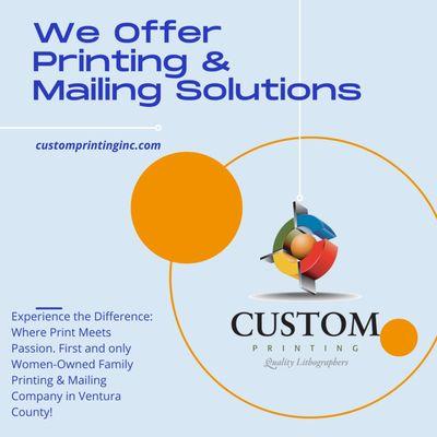 Experience the Difference: Where Print Meets Passion. First and only Women-Owned Family Printing & Mailing Company in Ventura County!