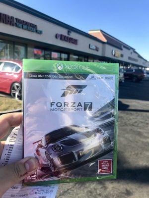 This GameStop is pretty cool  Got many new games here, including Forza Motorsport 7.