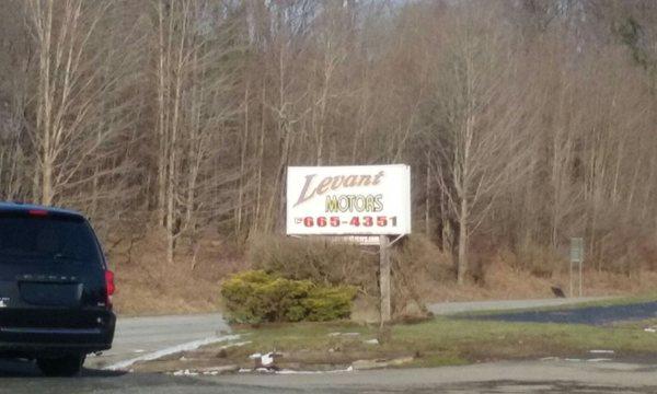 Sign from the road . They are just after Falconer on 394.