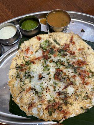 Onion chili uttapam