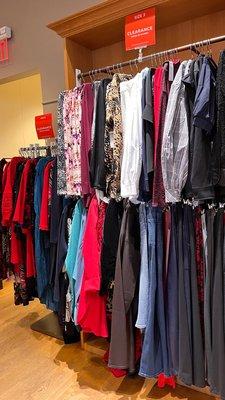 Clearance rack of lovely clothes