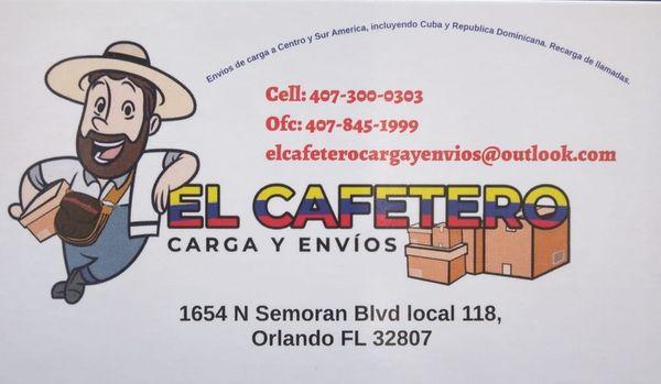 El cafetero carga y envios