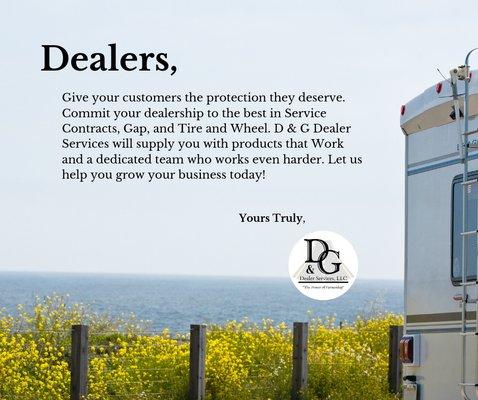 D & G is a Simple, Fast, and Efficient Full Service Finance and Insurance LLC for recreational and commercial RV dealers.