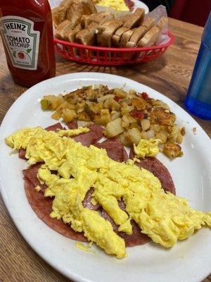 Taylor Ham Eggs and Homefries