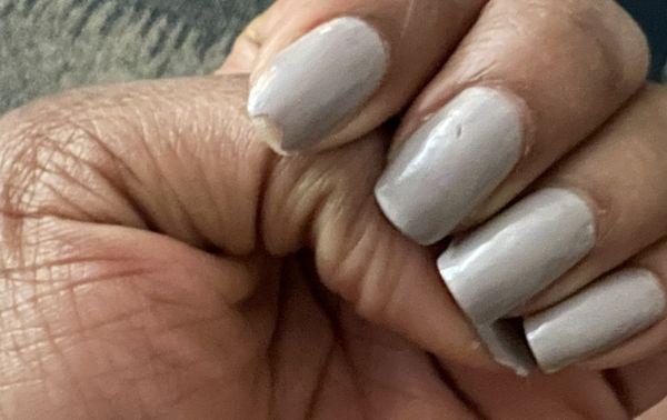 Chipped polish within 48 hours.