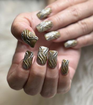 3-D Chrome nails