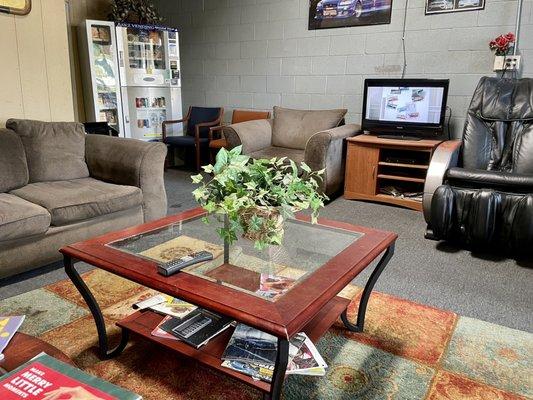 Customer Lounge. Very Clean, Relaxing Massage Chairs & TV  Customer Service  Employees  Comfort and Seating