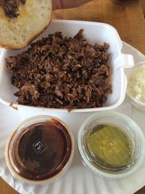 Chopped brisket sandwich