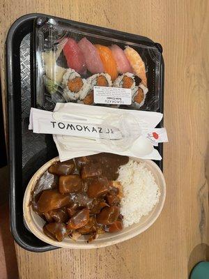 Sushi combo + chicken curry