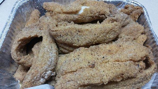 12-piece catfish, deliciously seasoned...