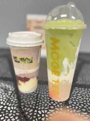 Cheese Foam Avocado Tea; Fresh Taro Bubble Milk Tea