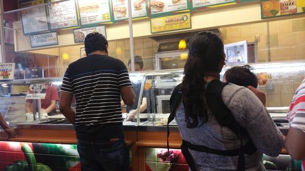 Wow first subway I been to where they have bullet proof glass lol