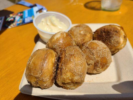 Cinnamon Pretzel Bites with icing