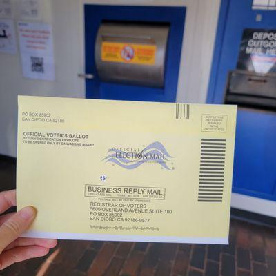 Mailing my ballot! Go vote!