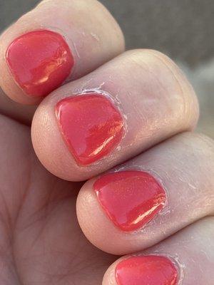 Dipped nails are not filed properly!