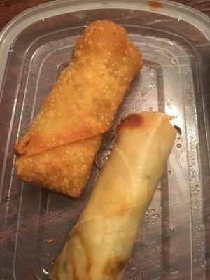 Great egg and spring rolls .