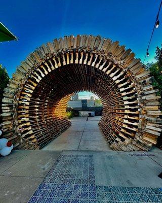 The arch made out of pallets