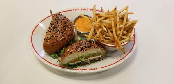 Goat Cheese + Avo and ranch fries (too salty)