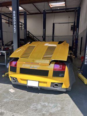 Lamborghini Gallardo Spyder in for service