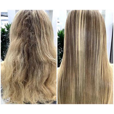 Cadiveu Professional Keratin Treatment, before and after @ 57 West 57th Street,  New York, NY 10019