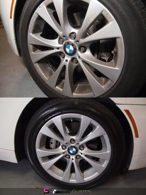 Wheel cleaning and coating