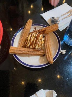 Ice cream and mini churros!